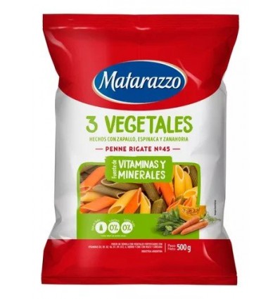 BOLSON MATARAZZO 3 VEG PENNE RIGATE $ 1400 MOLINOS